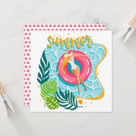 Cartão de Saudação da Summer Beach Girl