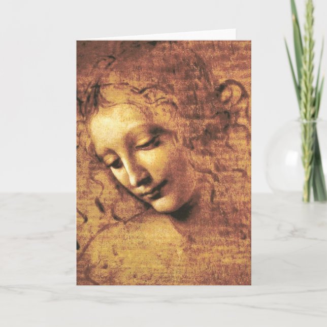 Cartão de Saudação Da Vinci La Scapigliata (Frente)