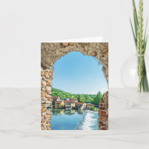 Cartão de saudação da vista de Borghetto sul Minci