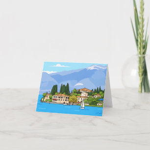 Cartão de saudação da vista de San Vigilio no Lago