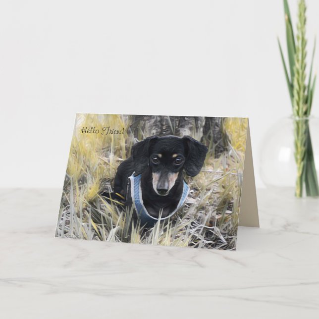 Cartão de Saudação Dachshund (Frente)