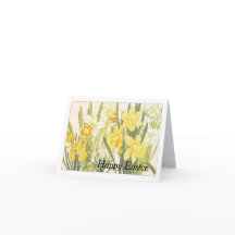 Cartão de Saudação Daffodils De Páscoa Dobrada