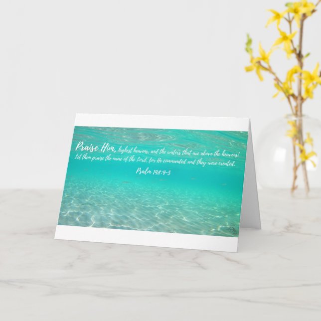 Cartão de saudação das águas antigas salm 148:4-5 (Flor Amarela)