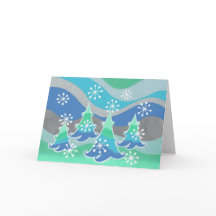 Cartão de saudação das árvores de inverno