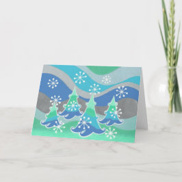 Cartão de saudação das árvores de inverno