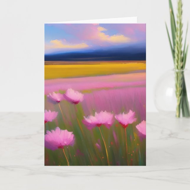 Cartão de Saudação das Flores Rosa bonito (Frente)