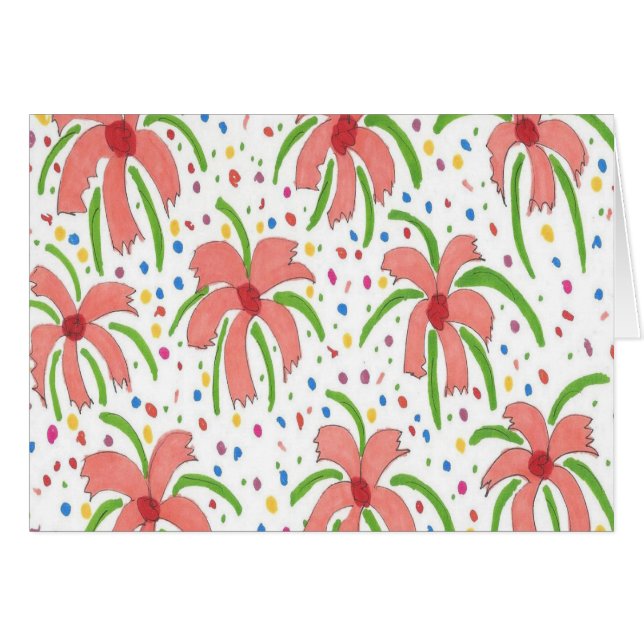 Cartão de Saudação das Flores Tropicais Fiesta (Frente Horizontal)