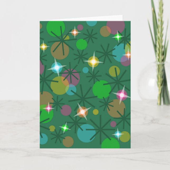 Cartão de saudação das Luzes de Natal vertical (Frente)