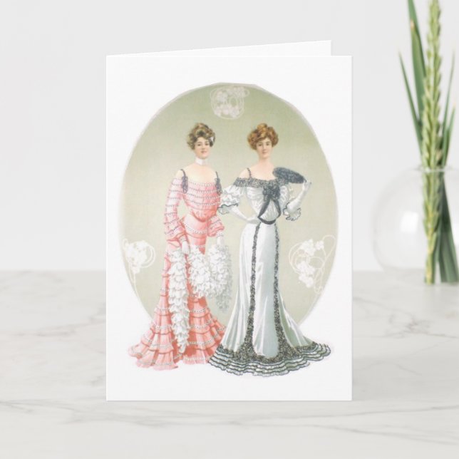 Cartão de Saudação das Mulheres Vitorianas (Frente)