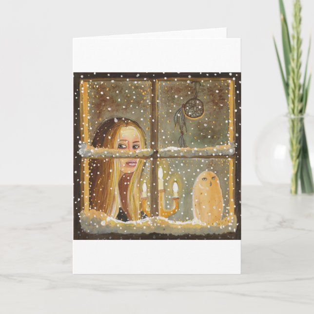 Cartão de saudação das noites de inverno longas (Frente)