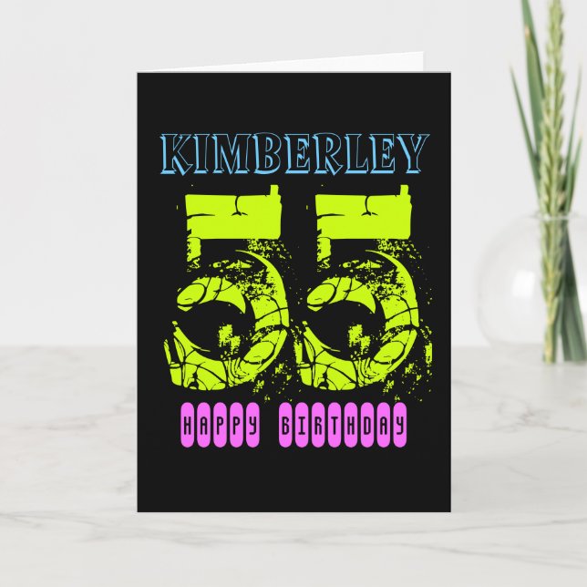 Cartão de Saudação de 55º Aniversário Personalizad (Frente)