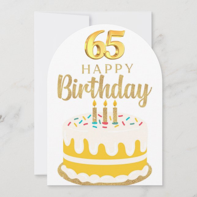 Cartão de saudação de 65 anos (Frente)