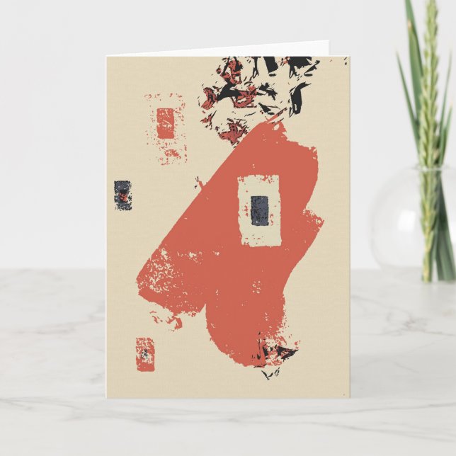 Cartão de Saudação de Abstrato de outono (Frente)