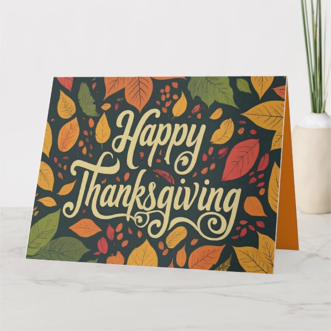 Cartão de Saudação de Ação de Graças do Elegante D (Frente)