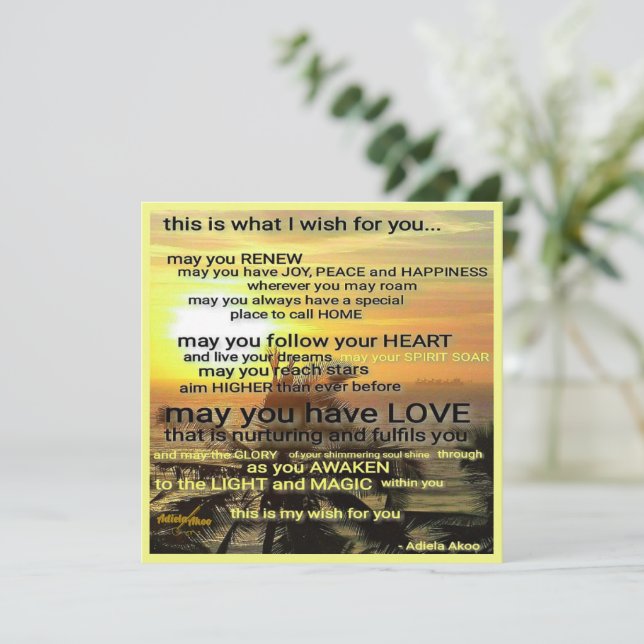 Cartão de Saudação de Adiela Akoo (Em pé/Frente)