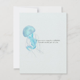 Cartão de saudação de águas-vivas bonito e engraça