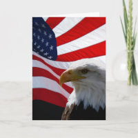 Cartão de Saudação de Águia Americana e Sinalizado