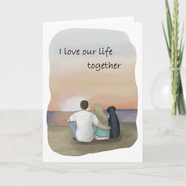 cartão de saudação de amor de cachorro; cartão de  (Frente)