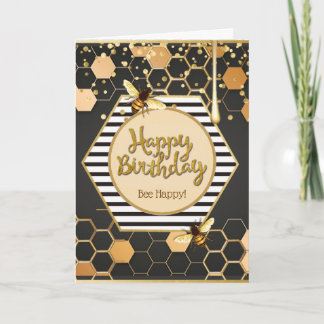 cartão de saudação de aniversário "bee Happy"