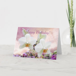 Cartão de Saudação de Aniversário das Orquídeas Ad