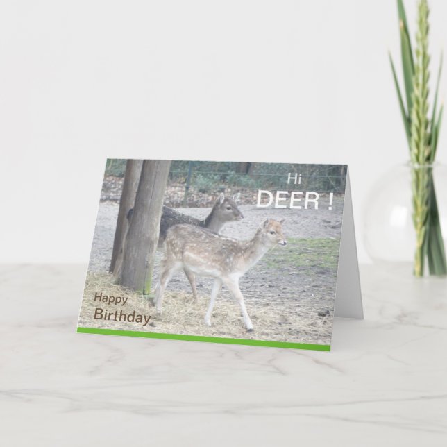 Cartão de Saudação de Aniversário de Deer Fallow (Frente)