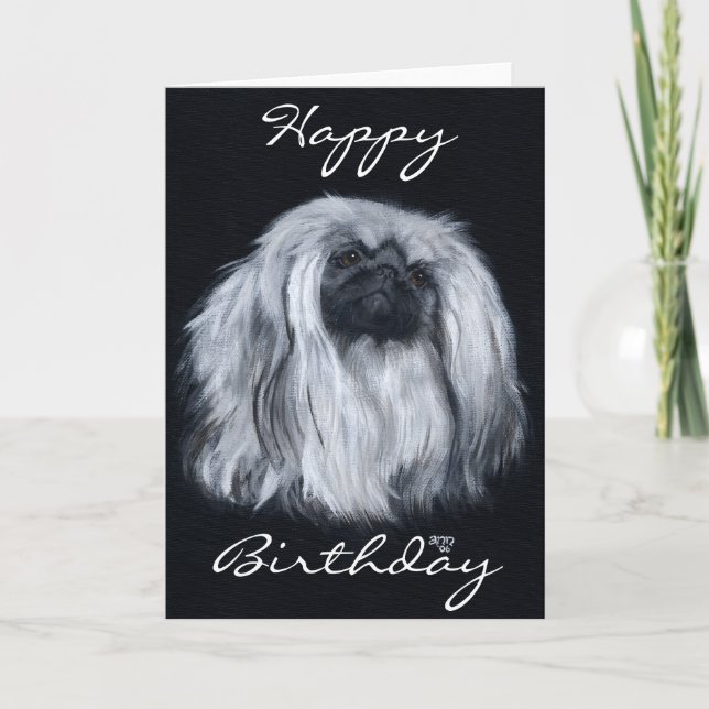 Cartão de Saudação de Aniversário de Pekingese (Frente)