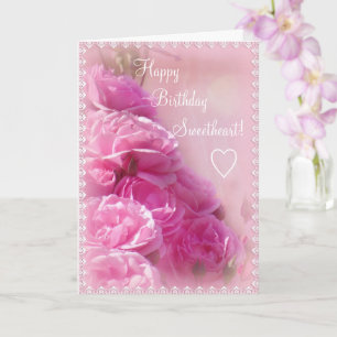 Cartão de Saudação de Aniversário de Rosas Rosa Te