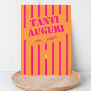 Cartão de saudação de aniversário de tanti auguri