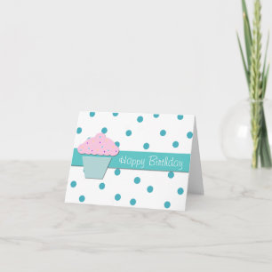 Cartão de Saudação de Aniversário do Cupcake Doce