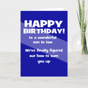 cartão de saudação de aniversário do filho na lei