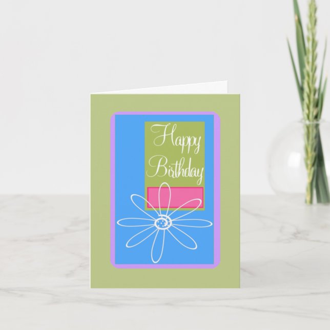 Cartão de Saudação de Aniversário Feminino Colorid (Frente)