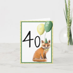 Cartão de Saudação de Aniversário Foled Foxy 40