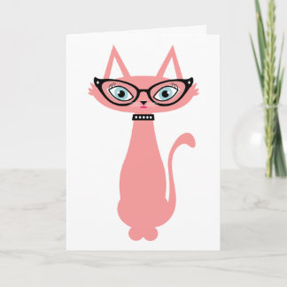 Cartão de Saudação de Aniversário para Gato Retroa