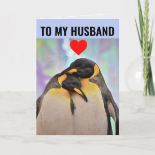 Cartão de saudação de ANIVERSÁRIO PINGUIN HUSBAND 