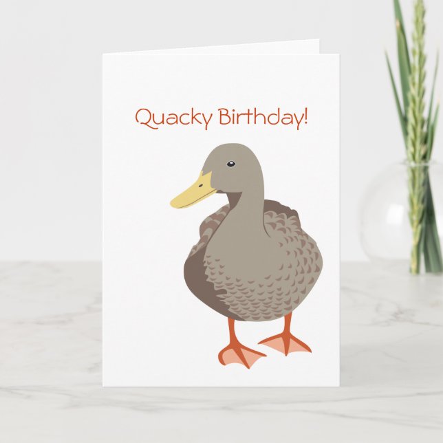 Cartão de Saudação de Aniversário Quacky (Frente)