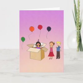 Cartão de Saudação de Aniversário Surpresa Dobrada