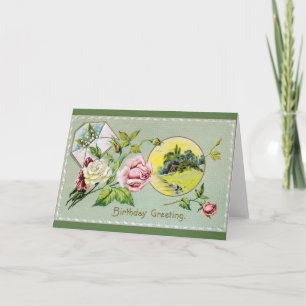 Cartão de Saudação de Aniversário Vintage