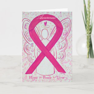Cartão de saudação de anjo com consciência rosa-qu