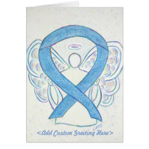 Cartão de Saudação de Anjo Denim Ribbon