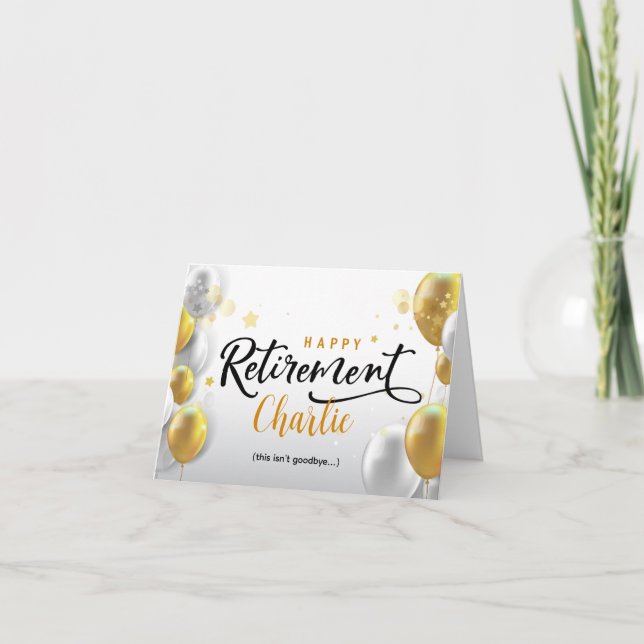 cartão de saudação de aposentadoria personalizado (Frente)