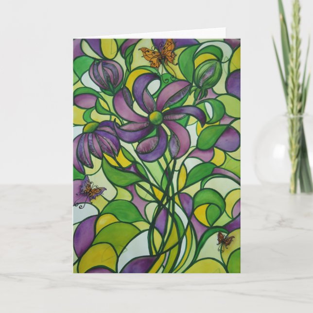 Cartão de Saudação de Aquarela (Frente)