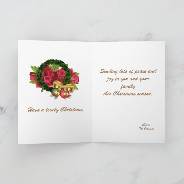 Cartão de Saudação de Arco de Natal Dobrado (Interior)