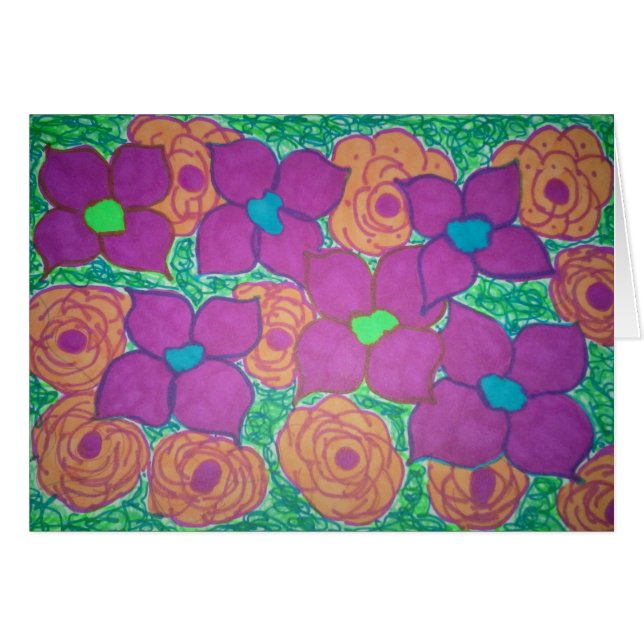 Cartão de saudação de arte colorida (Frente Horizontal)