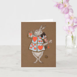 Cartão de Saudação de Arte da Alice do Coelho Bran