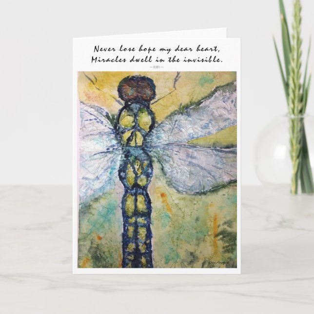 Cartão de Saudação de Arte de Dragonfly Rumi para  (Frente)