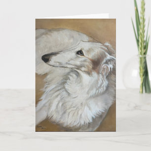 Cartão de Saudação de Arte do Cão Borzoi
