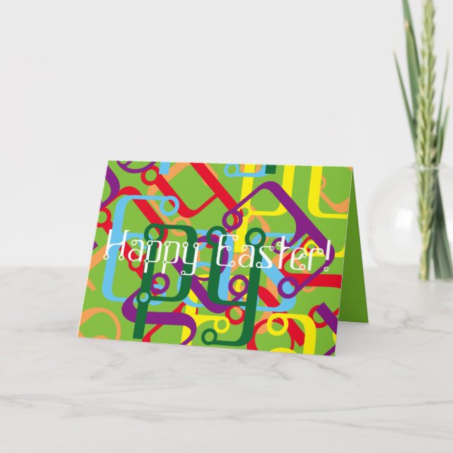 Cartão de Saudação de Arte do felz pascoa Word (Frente)