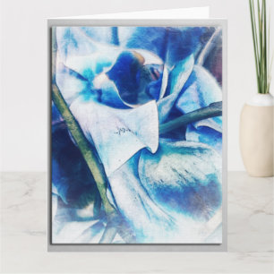 Cartão de saudação de arte do vazio da orquídea az