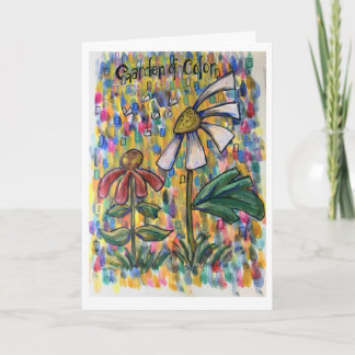 Cartão de Saudação de Arte Floral Jardim de Cores