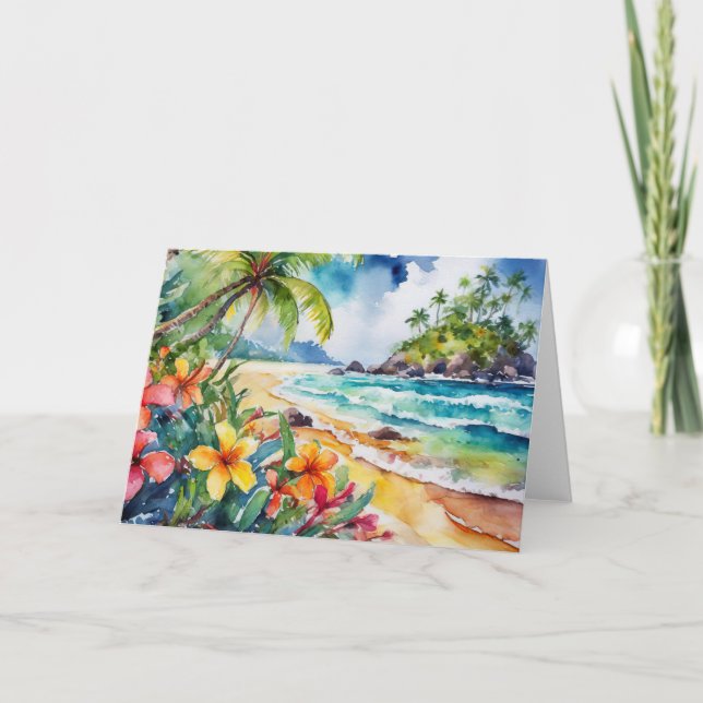 Cartão de saudação de arte tropical (Frente)